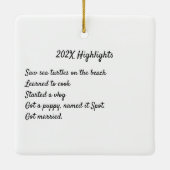 メモリ年のハイライト写真 セラミックオーナメント (裏面)