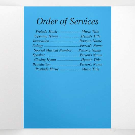 メモリ忘れー私ではないフローラ詩の三重 三つ折り案内状 (内部中)