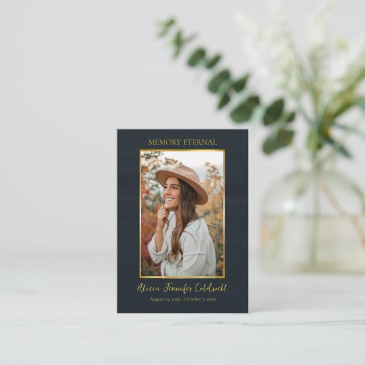 メモリ永遠の写真正統派祈りの言葉カード プレイスカード (スタンド正面)