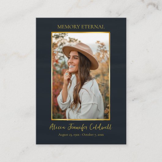 メモリ永遠の写真正統派祈りの言葉カード プレイスカード (正面)