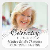 メモリ祝ーの写真の生活 スクエアシール (正面)