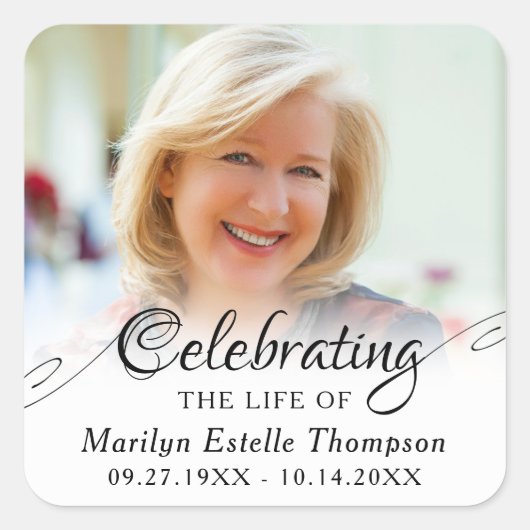 メモリ祝ーの写真の生活 スクエアシール (正面)