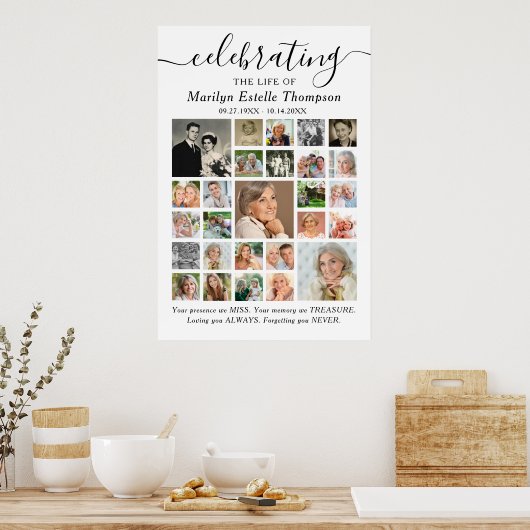 メモリ祝ーの生活引用文27写真コラージュ ポスター (キッチン)