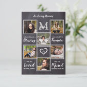 メモリ素朴アル6フォトコラージュ悔やみや弔慰葬儀 サンキューカード (スタンド正面)
