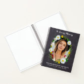 メモリ素朴ルデイジーフローラ葬儀ゲストブック ノートブック (内部)