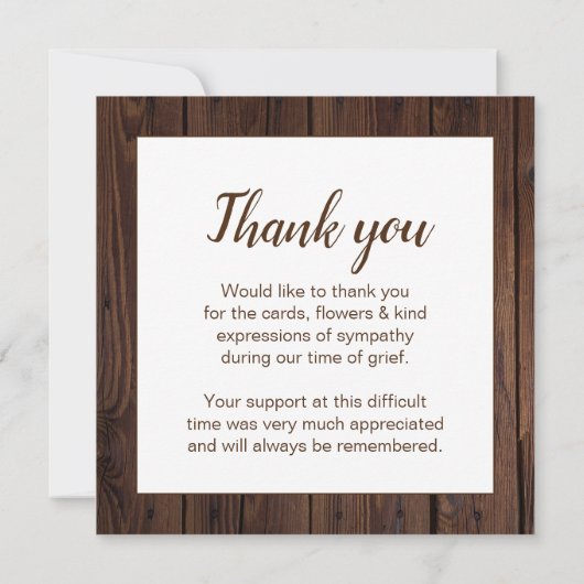 メモリ素朴ー写真コラージュ悔やみや弔慰 サンキューカード (裏面)