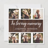 メモリ素朴ー写真コラージュ悔やみや弔慰 サンキューカード (正面)