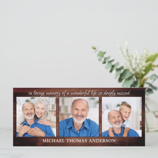 メモリ素朴ー3写真葬式祈りの言葉ブックマーク (スタンド正面)