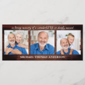 メモリ素朴ー3写真葬式祈りの言葉ブックマーク (正面)