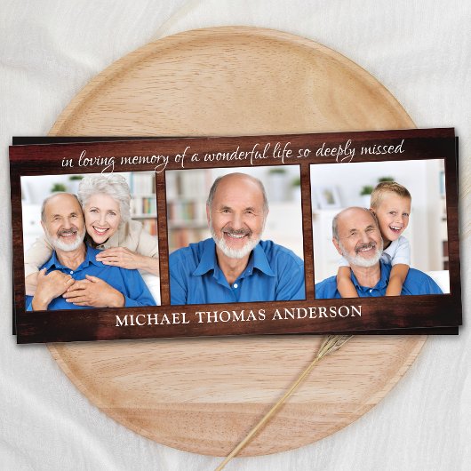 メモリ素朴ー3写真葬式祈りの言葉ブックマーク