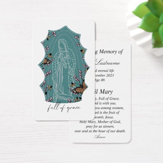 メモリ賛美祈りの言葉カード内のマザーヴァージンメアリー (デスク)