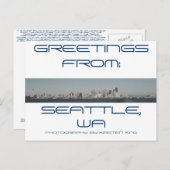 メモリ2 371、あいさつ、差出人:、シアトル、ワ、博士… ポストカード (正面/裏面)