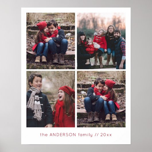 メモリ4フォトグリッド ポスター (正面)