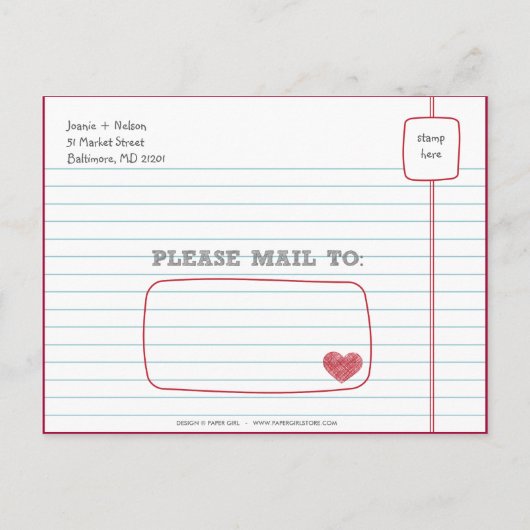 メモ予測できな写真の日付カードの保存 案内ポストカード (裏面)