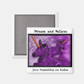 メモ付きゼブラ感動的ユニコーン マグネット (正面/裏面)