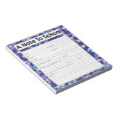 メモ先生メモ帳に学校の欠席理由 ノートパッド (アングル)