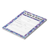 メモ先生メモ帳に学校の欠席理由 ノートパッド (回転)