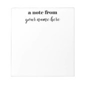 メモ帳からのパーソナライズされたメモ ノートパッド (正面)