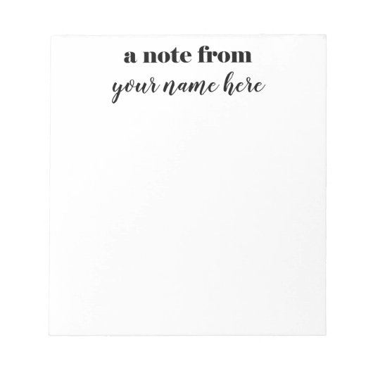 メモ帳からのパーソナライズされたメモ ノートパッド (正面)