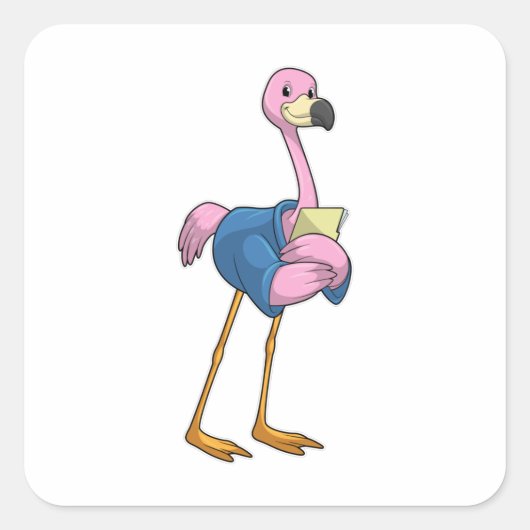 メモ帳で秘書としてFlamingo スクエアシール (正面)