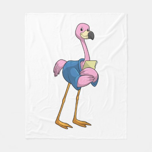 メモ帳で秘書としてFlamingo フリースブランケット (正面)