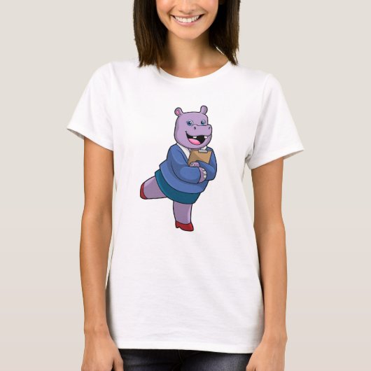 メモ帳で秘書としてHippo Tシャツ (正面)