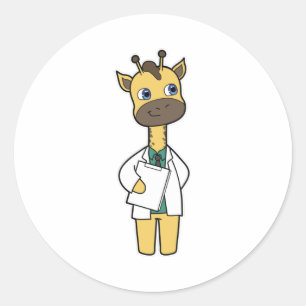 メモ帳でGiraffe as Doctor ラウンドシール