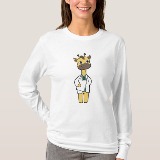 メモ帳でGiraffe as Doctor Tシャツ (正面)