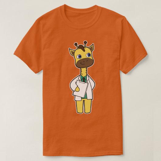 メモ帳でGiraffe as Doctor Tシャツ (デザイン正面)