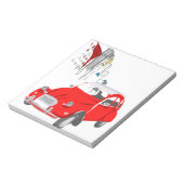 メモ帳とシトロエン2 CVイラストレーション ノートパッド (回転)