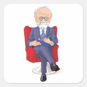 メモ帳とスーツの心理学者 スクエアシール (正面)