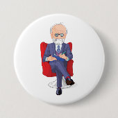 メモ帳とスーツの心理学者 缶バッジ (正面)