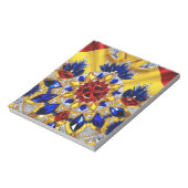 メモ帳とルーマニア色のモダンデザイン ノートパッド (回転)