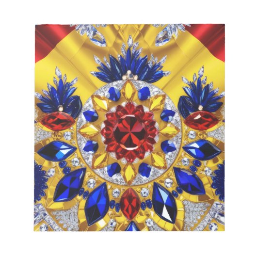 メモ帳とルーマニア色のモダンデザイン ノートパッド (正面)