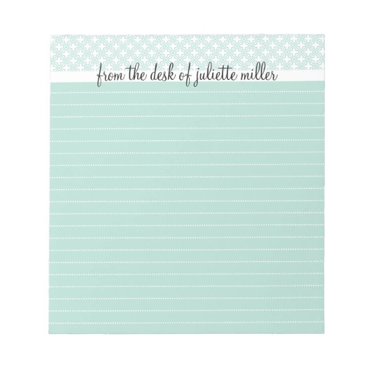 メモ帳のデスクパーソナライズされたからアクア ノートパッド (正面)