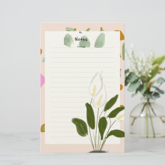 メモ帳の女性の幸せ 便箋 (スタンド正面)