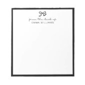 メモ帳の机から黒い弓 ノートパッド (正面)