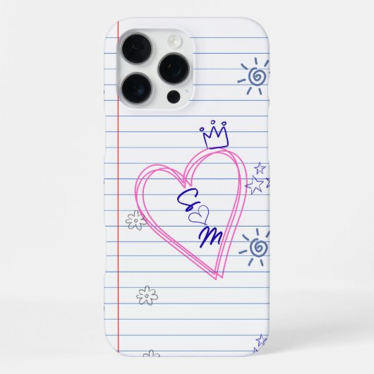 メモ帳の落書き カスタマイズ可能 スマホケース iPhoneケース (裏面)