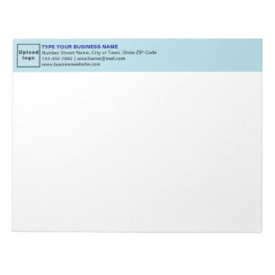 メモ帳の見出しにライトブルーのビジネスブランド ノートパッド