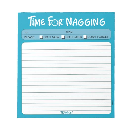 メモ帳の「Time for Naging」 ノートパッド (正面)