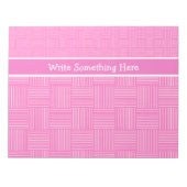 メモ帳またはメモ帳をカスタマイズ:ピンクの白 ノートパッド (正面)