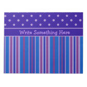 メモ帳またはメモ帳:パーソナライストライプズのオプション、Polkas ノートパッド (正面)