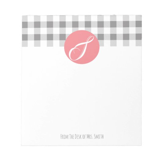 メモ帳ギフトパーソナライズされた先生のデスクから ノートパッド (正面)