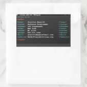 メモ帳コンピュータプログラマコーダ形式ダークモード 長方形シール (バッグ)