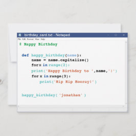 メモ帳コンピュータプログラマコーダ形式誕生日 カード