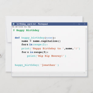 メモ帳コンピュータプログラマコーダ形式誕生日 カード