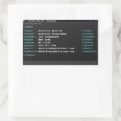 メモ帳コーダコンピュータプログラマ形式ダークモード 長方形シール (バッグ)