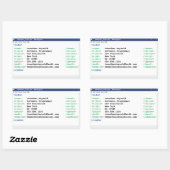 メモ帳コーダ形式コンピュータサイエンティストプログラマ 長方形シール (シート)