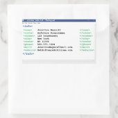 メモ帳コーダ形式コンピュータサイエンティストプログラマ 長方形シール (バッグ)