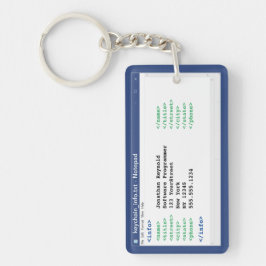 メモ帳コーダ形式コンピュータプログラマ科学者 キーホルダー